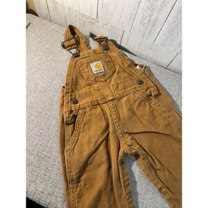 Carhartt Baby Boys Brown Duck Canvas Bib Overalls Size 6 Months
